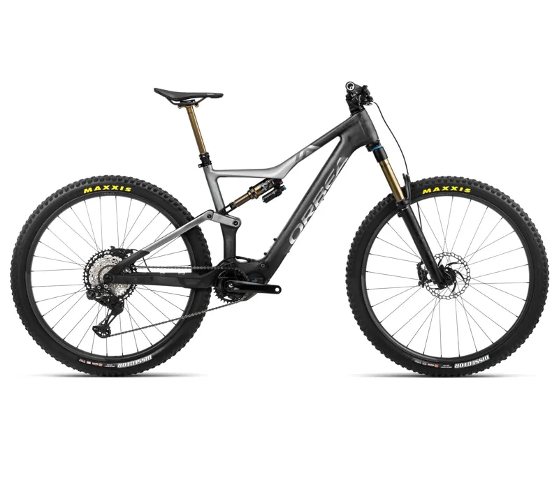 Orbea Rise M-Team Mountain Bike In Carbon Raw/Shark Grey