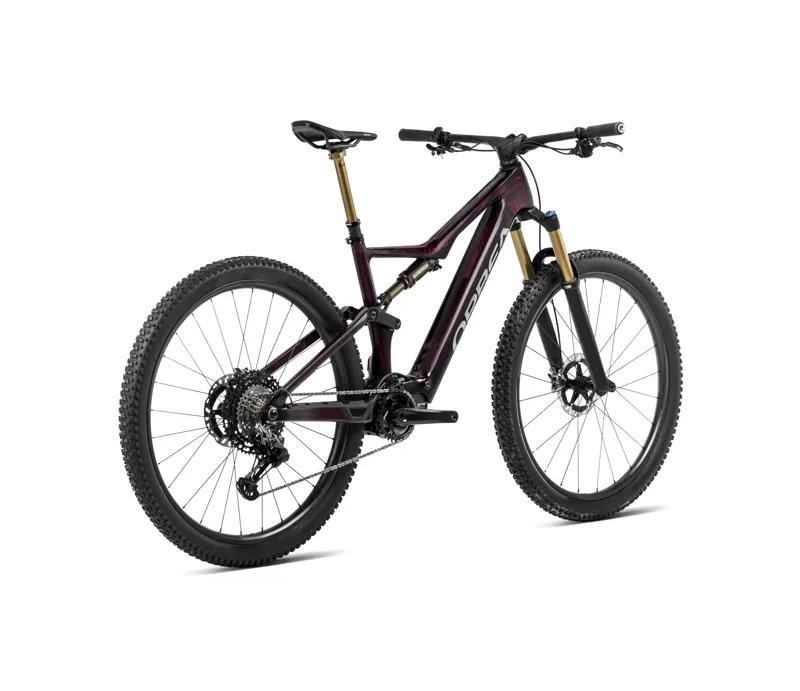 Orbea Rise M-Team Mountain Bike In Wine Red Carbon View/Titanium-1
