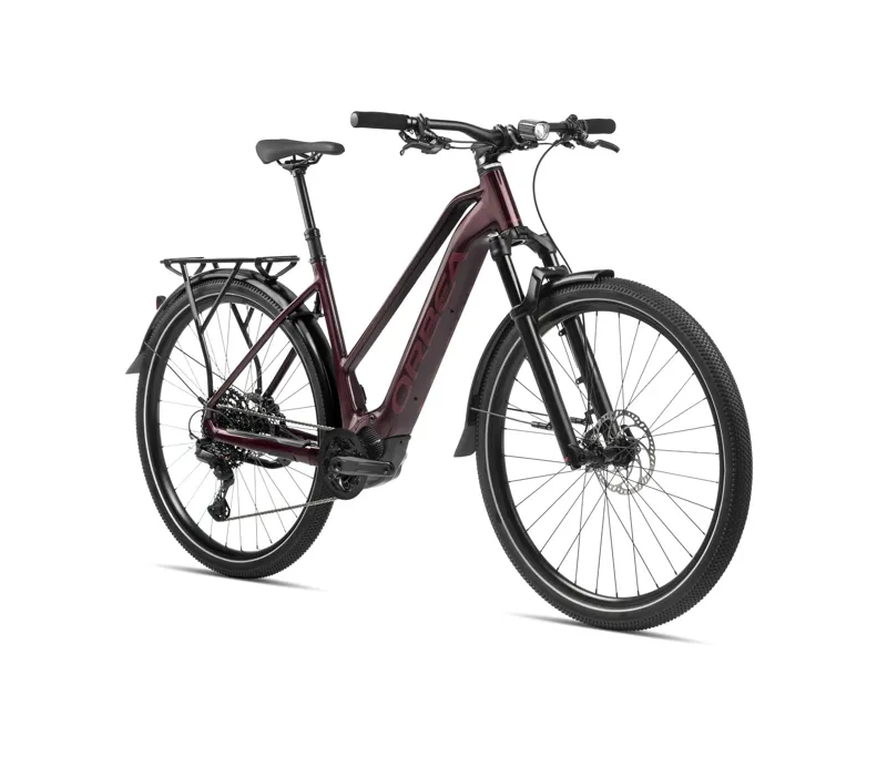 2024 Orbea Kemen Mid 10 Trekking Bike in Metallic Burgundy Red -1