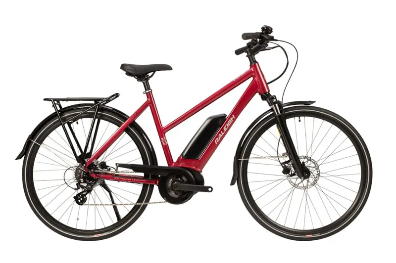 2020 Raleigh Motus Open Frame Electric Bike in Red