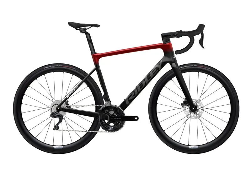 2025 Ridley Falcn - 105 Di2 2x12 - Road Bike - Black / Candy Red Metallic