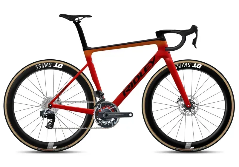 2025 Ridley Falcn RS Disc - SRAM Red AXS 2x12 - Road Bike - Black / Red / Orange