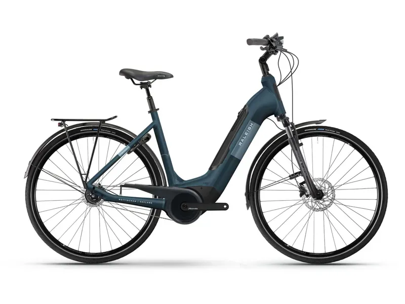 2025 Raleigh Motus Tour Hub - Low Step Hub geared 500Wh Electric Bike - Blue / Spruce