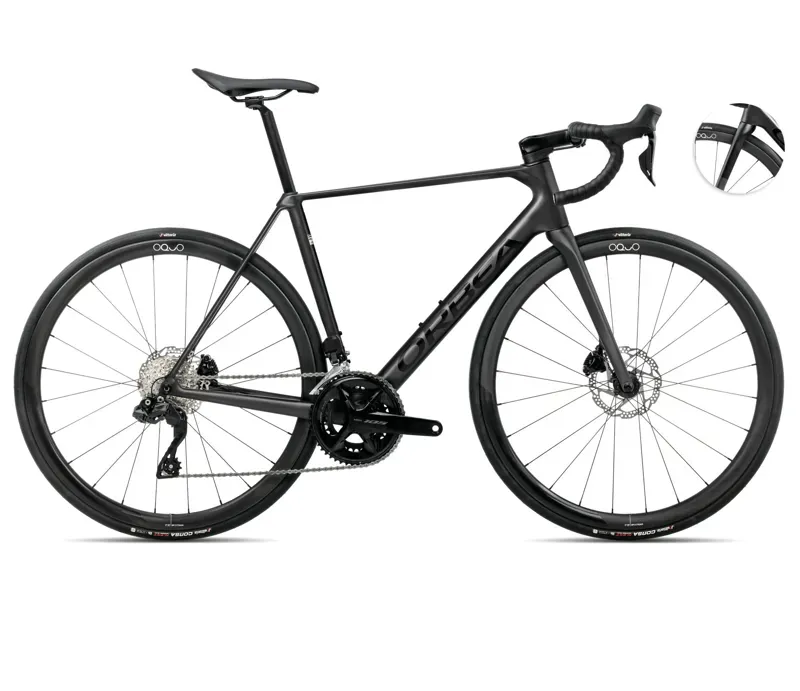2025 Orbea Orca M35i - Carbon Road Bike - Vulcano Black Matt / Black Gloss