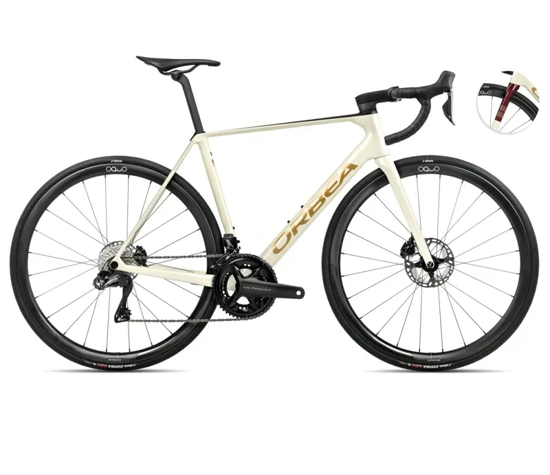 2025 Orbea Orca M20i-Team - Road Bike - Ivory White/Burgundy/Vulcano