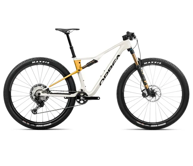 2025 Orbea Oiz M10 - Full Suspension Mountain Bike - Ivory White / Bumblebee Yellow