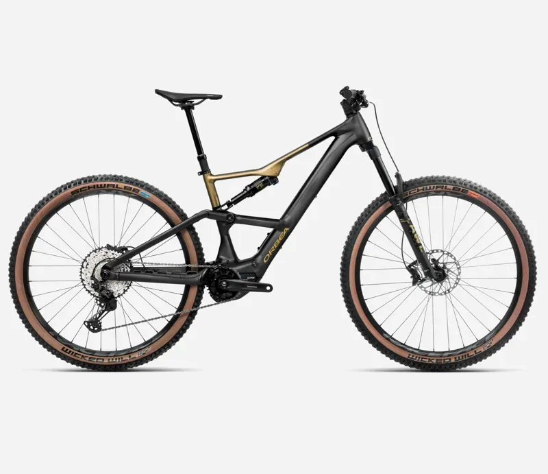 2025 Orbea Rise SL H20 - Electric Full Suspension Mountain Bike - Diamond Black / Splash Olive Green