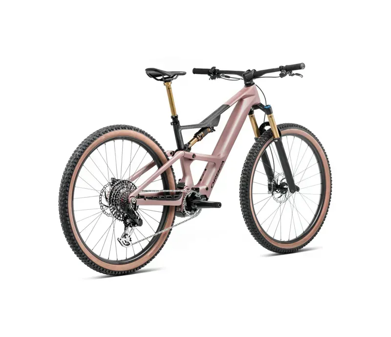2025 Orbea Rise SL M10 420Wh - Electric Full Suspension Mountain Bike - Desert Rose / Carbon Raw-3
