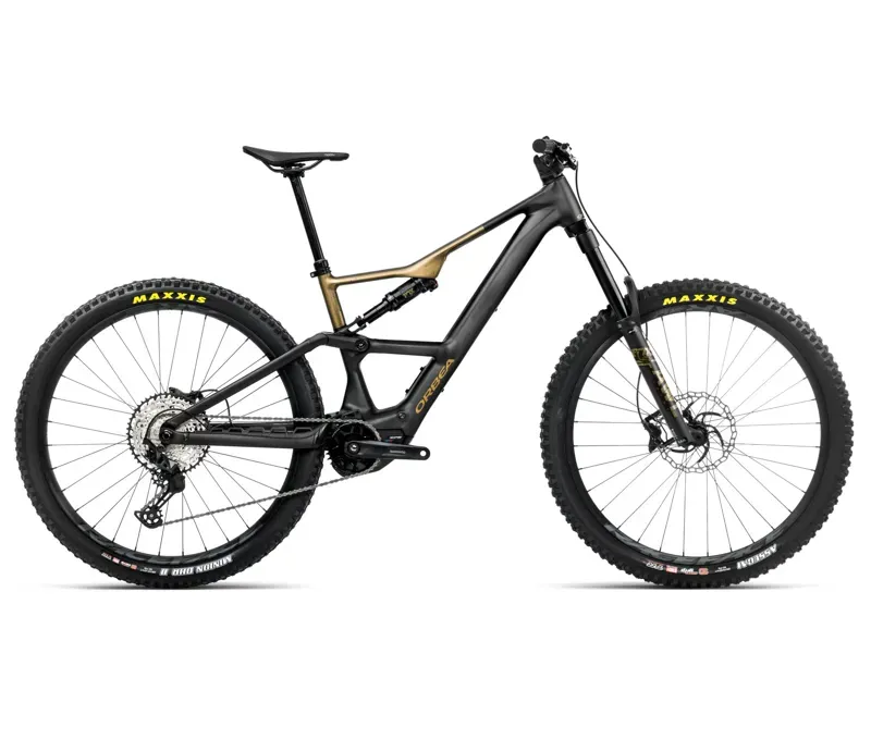 2025 Orbea Rise LT H20 - Electric Full Suspension Mountain Bike - Diamond Black / Splash Olive Green