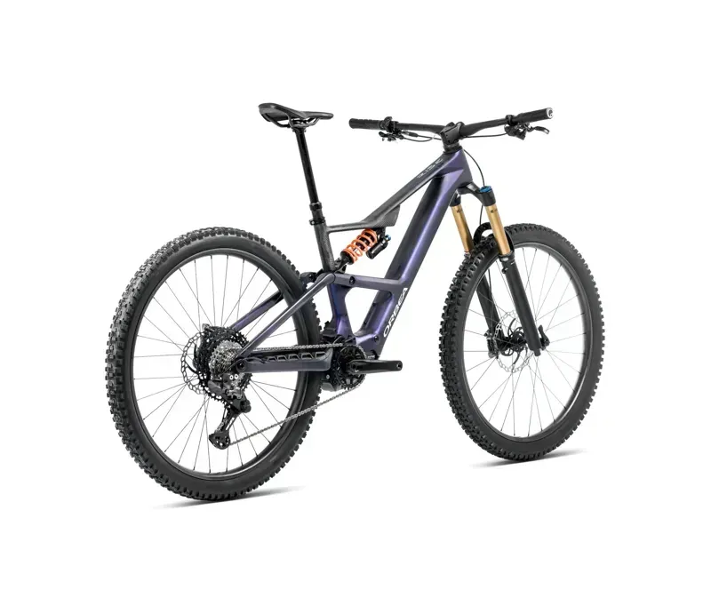 2025 Orbea Rise SL M-LTD 420Wh - Electric Full Suspension Mountain Bike - Tanzanite Carbon View / Carbon Raw-3