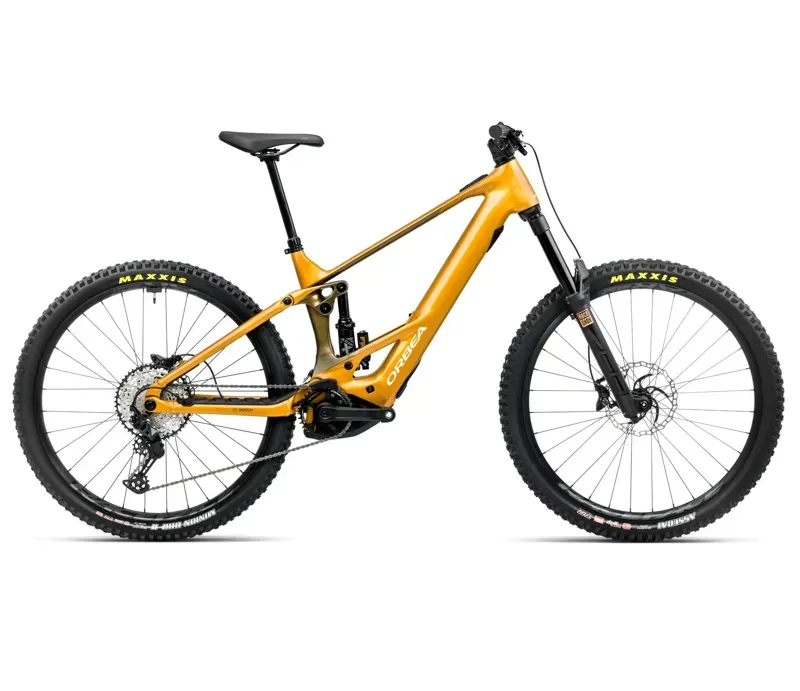 2025 Orbea Wild H20 - Electric Full Suspension Mountain Bike - Bumblebee Yellow / Metallic Olive Green
