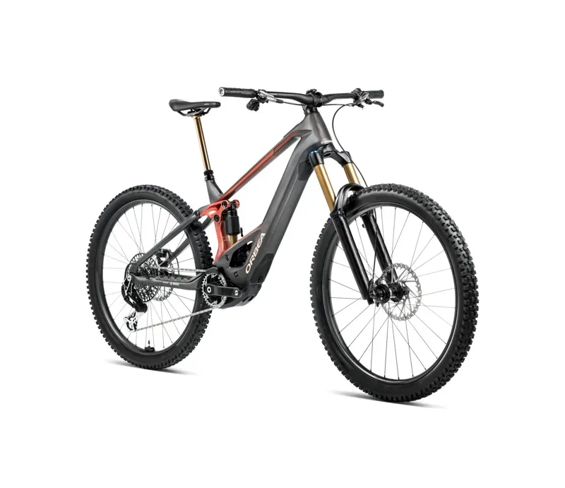 2025 Orbea Wild M-LTD - Electric Full Suspension Mountain Bike - Diamond Carbon View / Mars Red-1