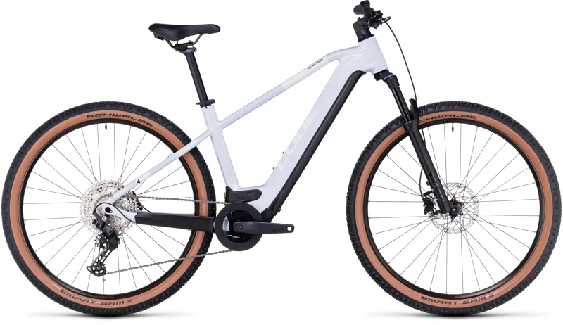 2024 Cube Reaction Hybrid Pro 625 Electric Mountain Bike in Flash White-1