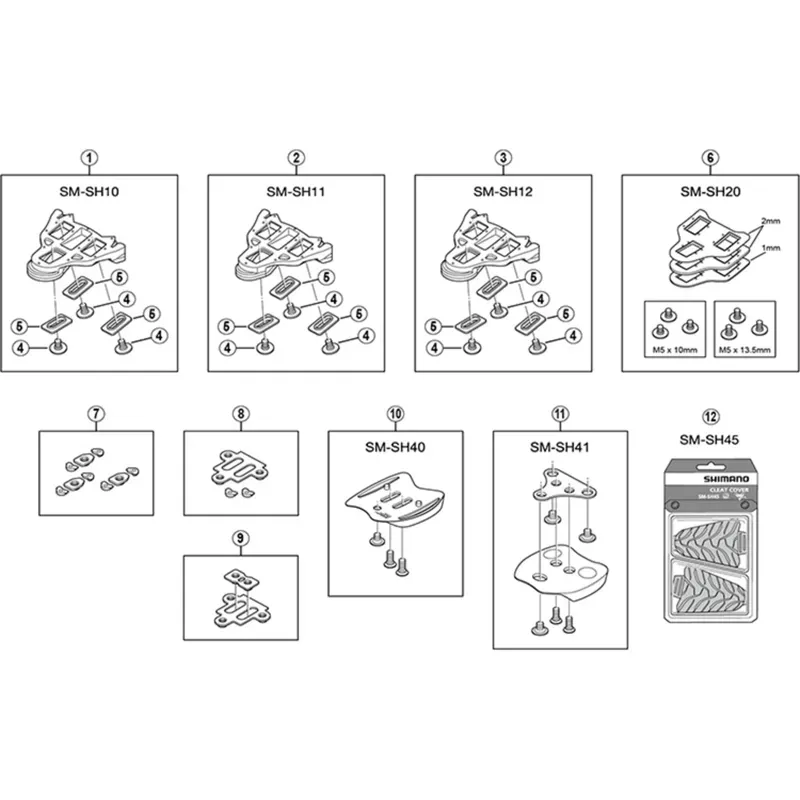 SHIMANO SM-SH41 SPD Cleat Stabilizing Adapter for 3 or 5 Hole Sole SET-1