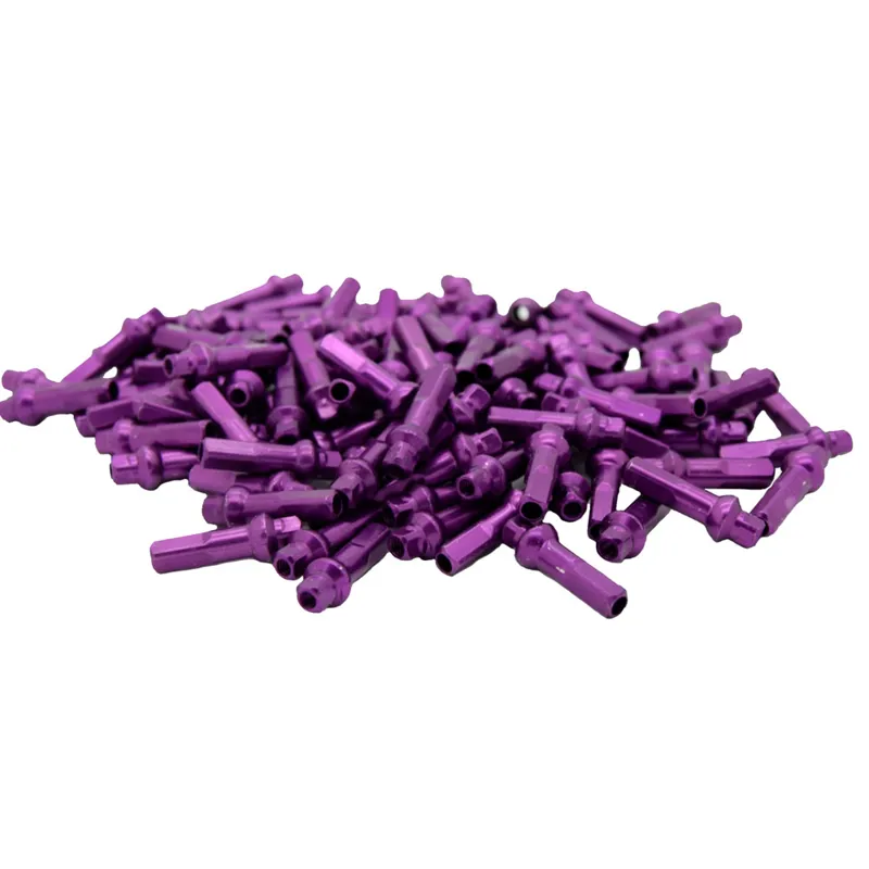 Sapim Double Square Aluminium Nipples in Purple