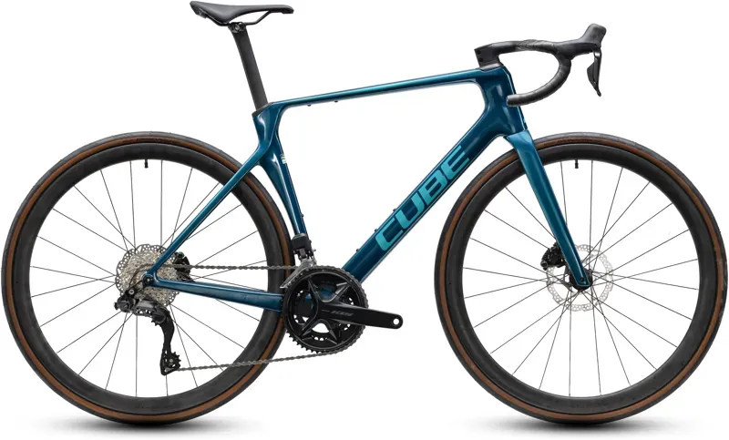 2027 Cube Agree C:62 One Road Bike in Midnight Teal/Sea