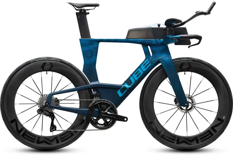 Cube Aerium C:68X SLT Triathlon Bike in Liquid Blue Grid/Chrome
