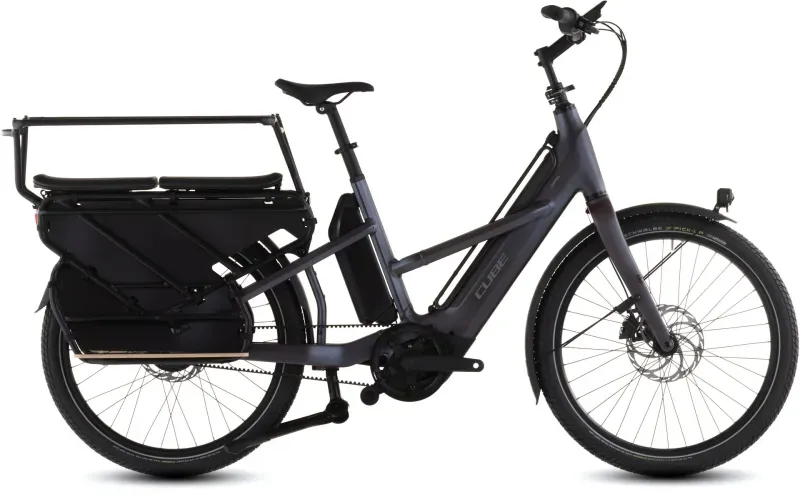 Cube Longtail Hybrid Comfort Family 800 eCargo Bike in Haze/Reflex