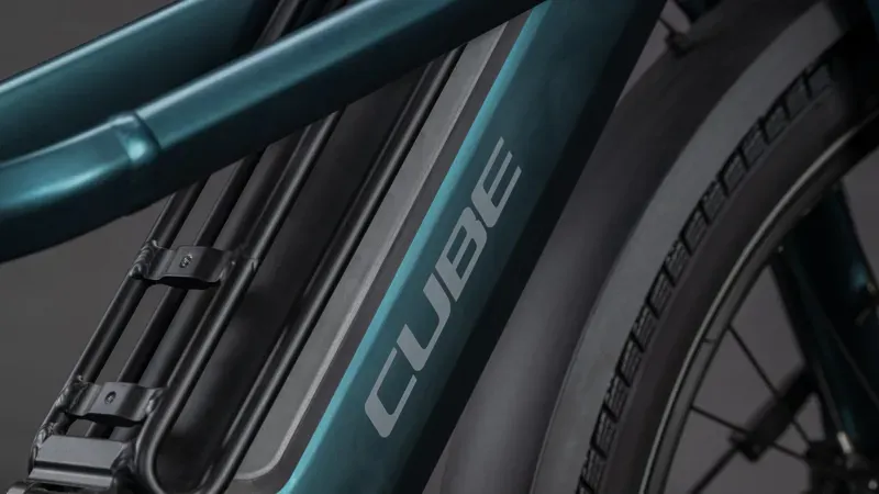 Cube Longtail Hybrid Family 800 eCargo Bike in Royal Green/Black-3