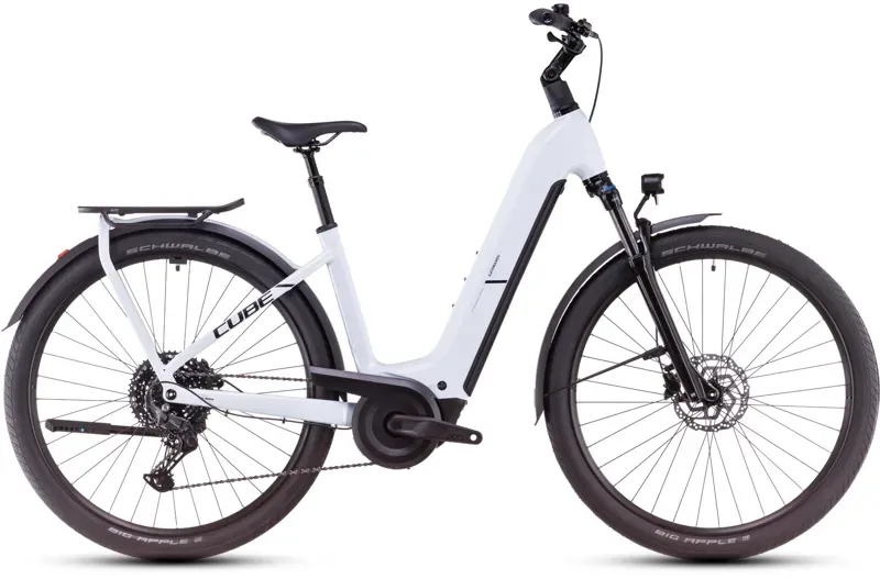 2025 Cube Kathmandu Hybrid One 800 Easy Entry - Electric Hybrid Bike - Polar White / Black