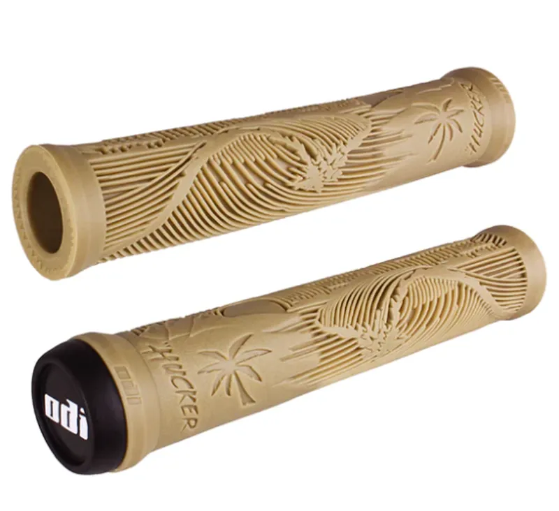 Odi Hucker 160mm Flangeless BMX Grips in Tan