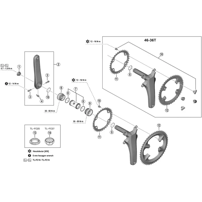 SHIMANO TL-FC25 bottom bracket adapter installation tool-1