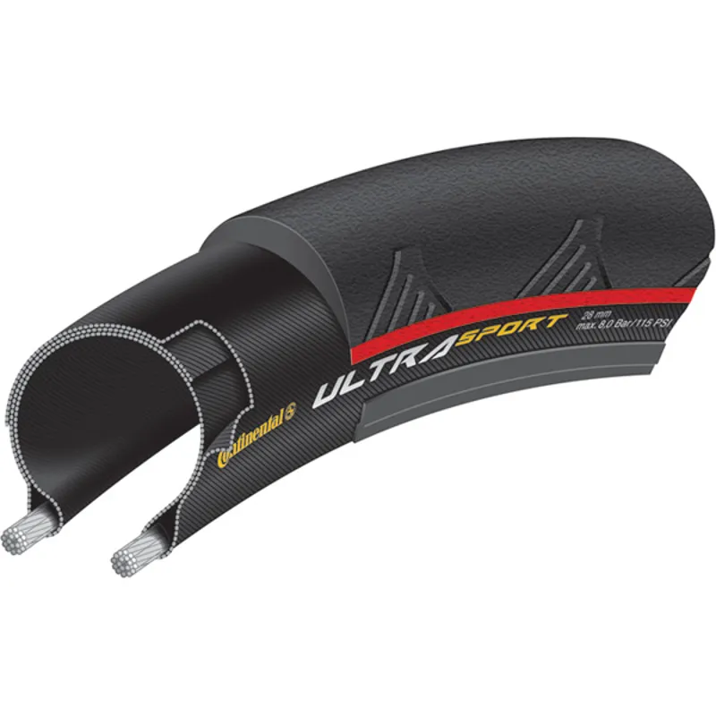 Continental UltraSport II 700c Road Bike Tyre in Black