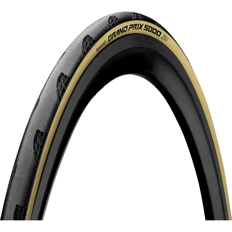 Continental Grand Prix 5000 All-Season Tubeless Ready Foldable Tyre 2022: BLACK/CREAM 700x