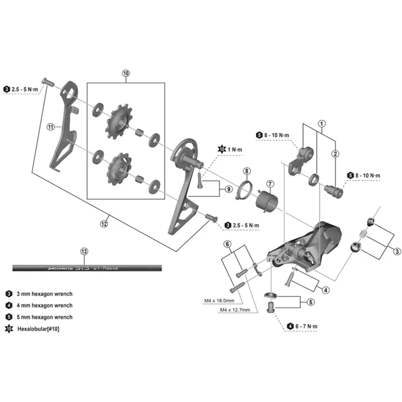 Shimano 105 RD-R7000 tension and guide pulley set-1